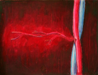 Chris Wiles, "Logos," Oil crayon on paper, 2007.